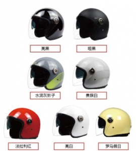 双镜片复古半盔A363-玻璃纤维